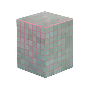 Callista 18" Modern Bohemian Ceramic Tiled Rectangle End Table - JONATHAN Y